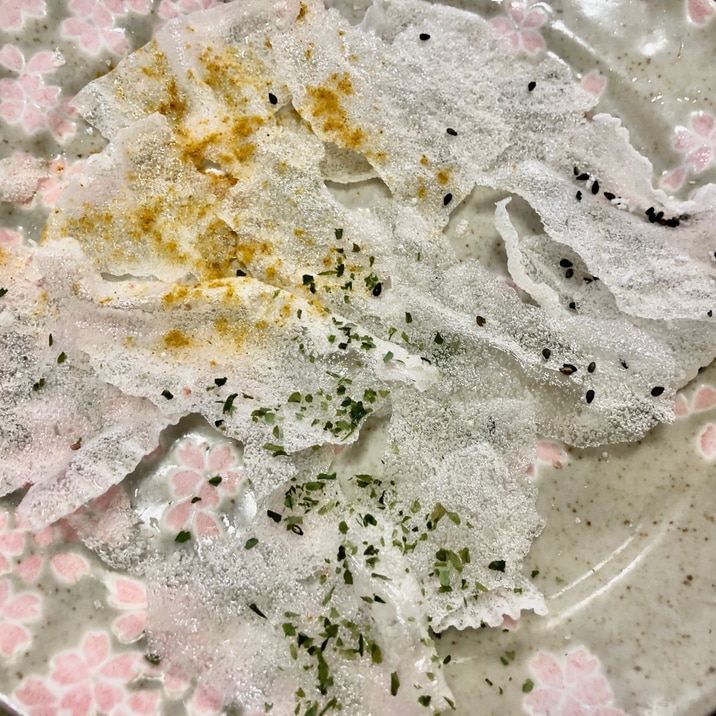 ライスペーパーで♪海苔&ごま塩&カレーせんべい